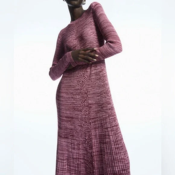 Mélange Ribbed Midi Dress - Picture 3 of 6